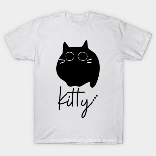 Kitty Fluffy Fat Black Cat T-Shirt